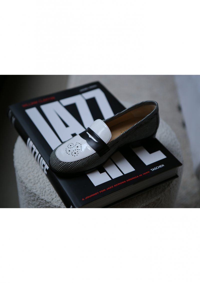 Mocassin 2,5 cm VICTOR noir blanc – Image 3