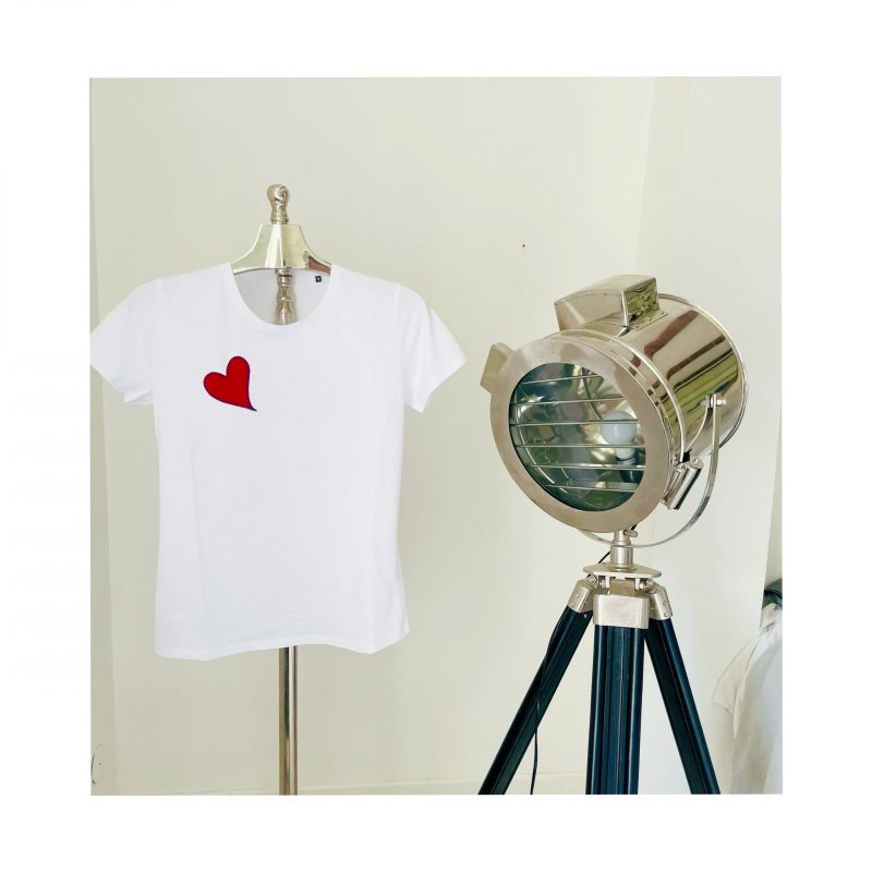 Tshirt ❤️ 100 % coton france en chutes de cuirs réalisé à la main dans notre atelier à Roquevaire