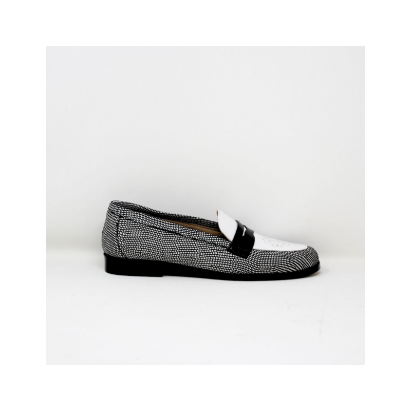 Mocassin 2,5 cm VICTOR noir blanc – Image 5