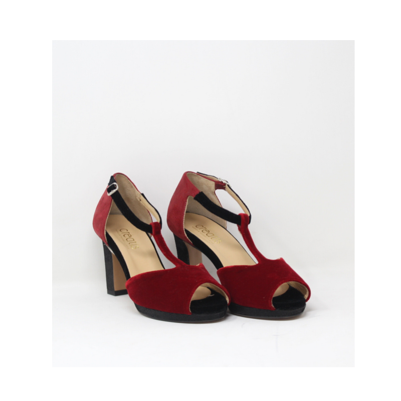 Salomé 7 cm JAVI velours rubis – Image 2