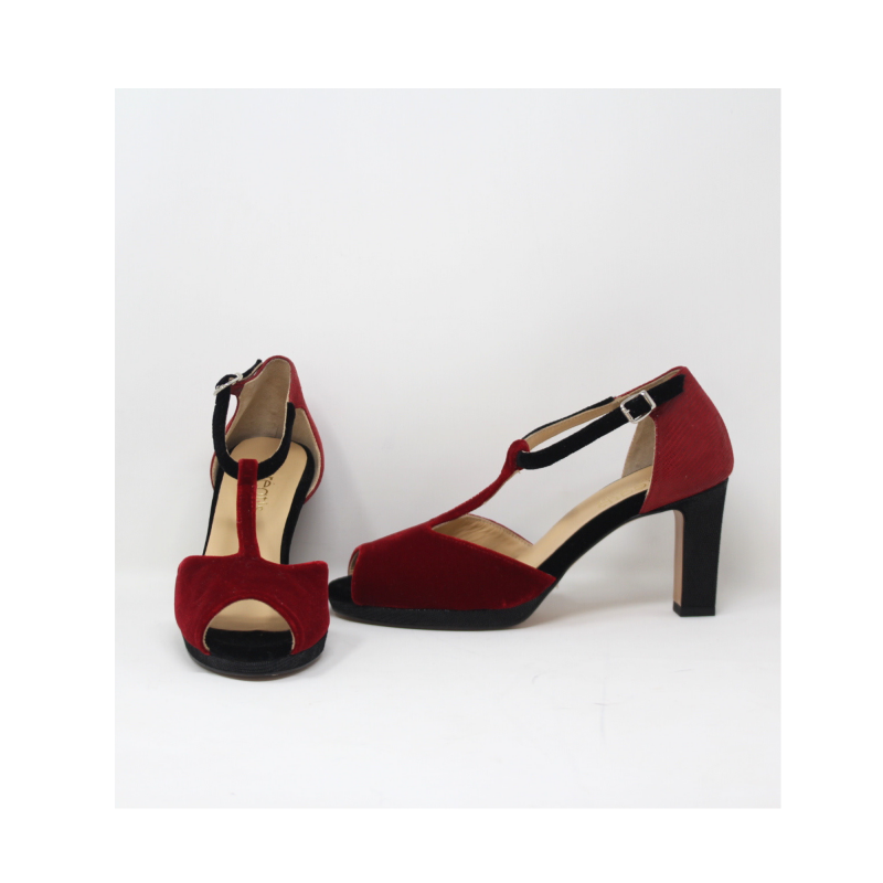 Salomé 7 cm JAVI velours rubis – Image 3